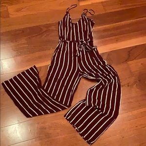 striped spaghetti strap jumpsuit